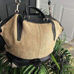 ALEXANDER WANG Emile jute and black leather  Bag